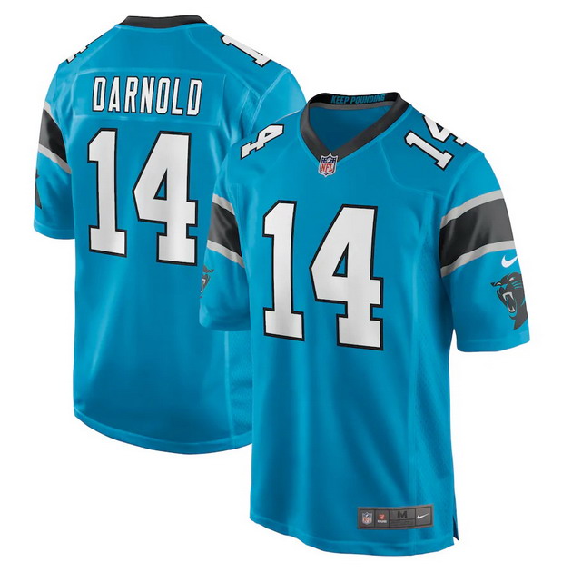 mens nike sam darnold blue carolina panthers game jersey